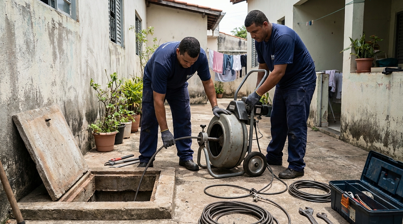 Desentupimento de Coluna Sanitária na Caputera, Cotia‑SP
